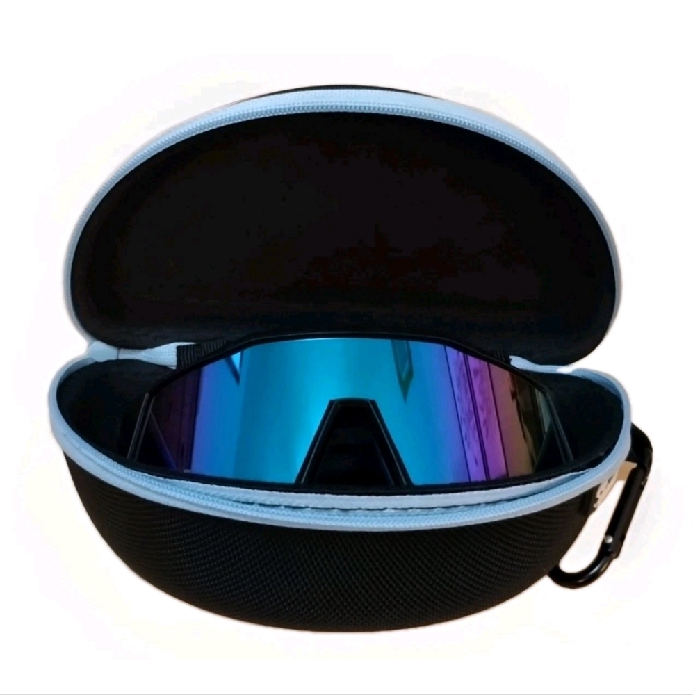Summer Light Polarized Sunglasses With Case & Cleaning Cloth Unisex Blue & Black